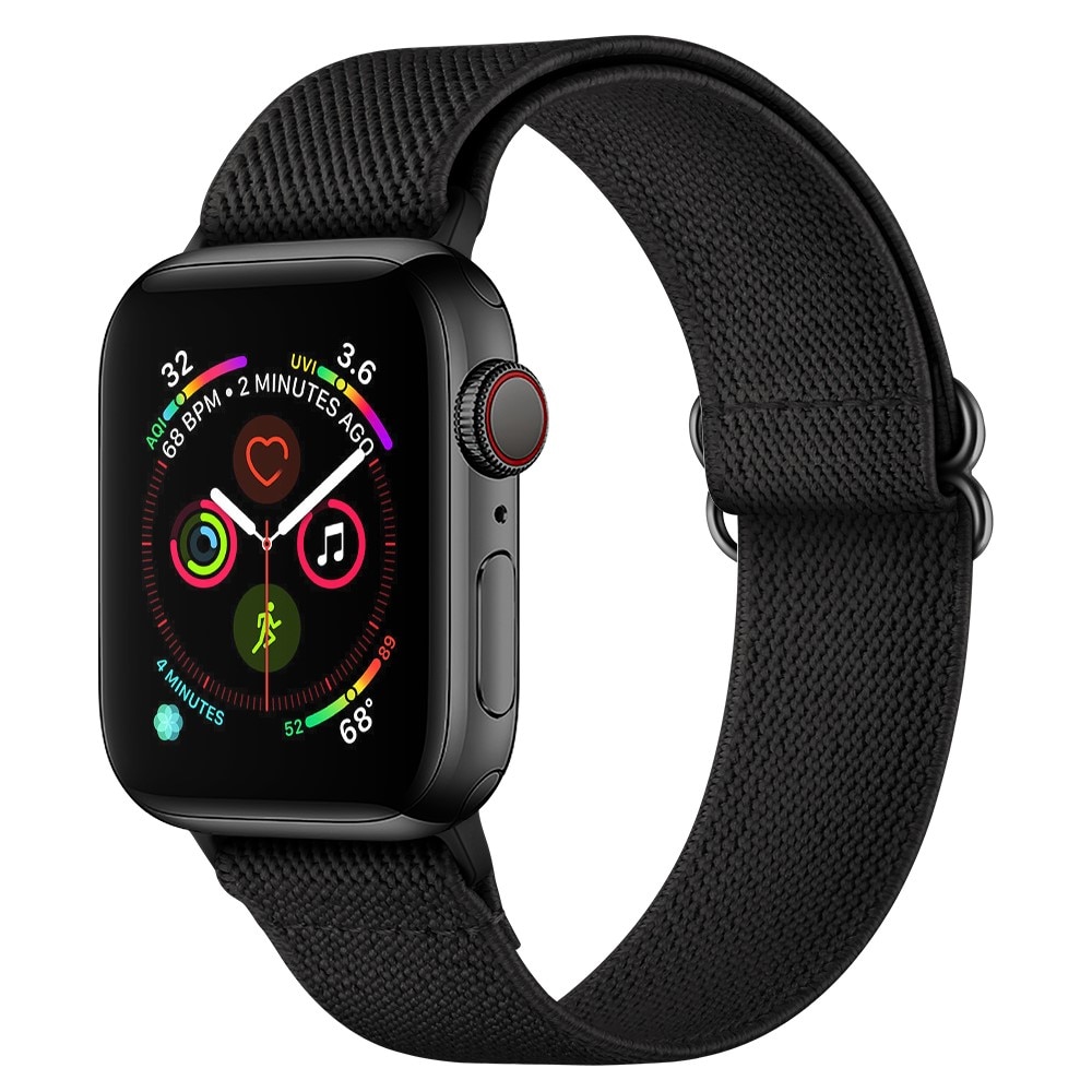 Elastisk Nylonurrem Apple Watch 42/44/45mm sort