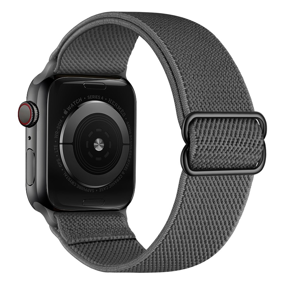 Elastisk Nylonurrem Apple Watch 45mm Series 8 grå