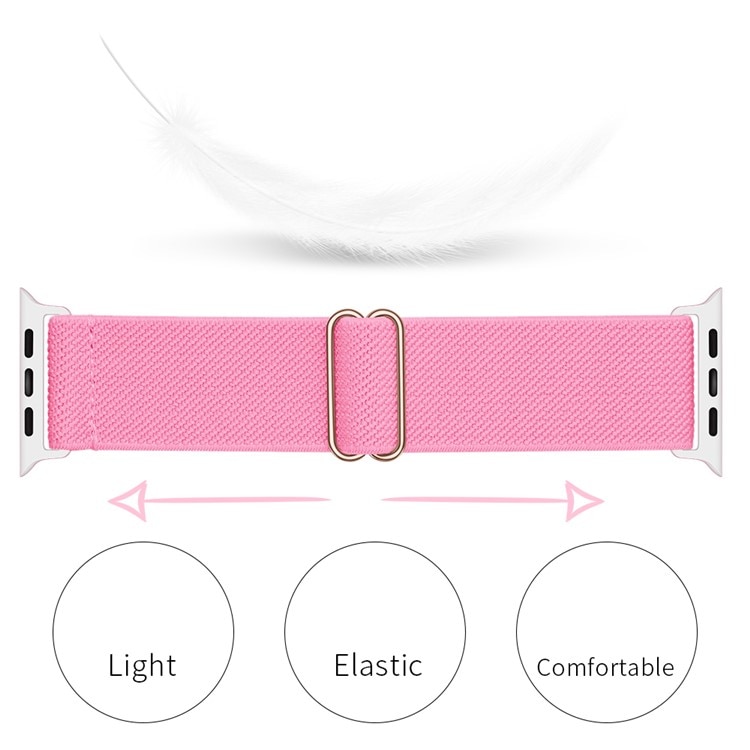 Elastisk Nylonurrem Apple Watch 41mm Series 8 lyserød