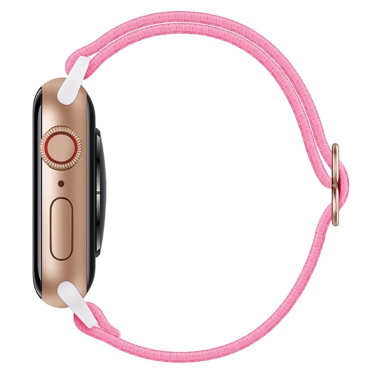 Elastisk Nylonurrem Apple Watch 44mm lyserød