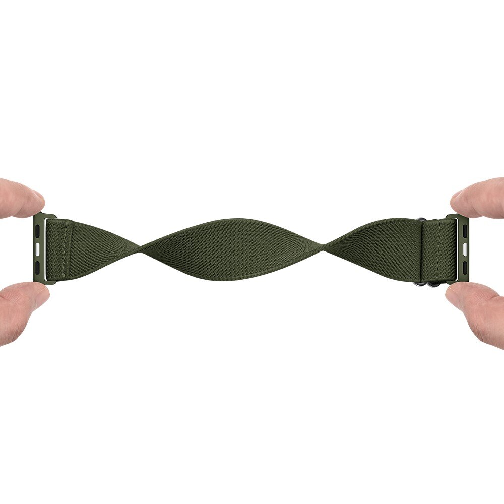 Elastisk Nylonurrem Apple Watch Series 8 45mm Grøn