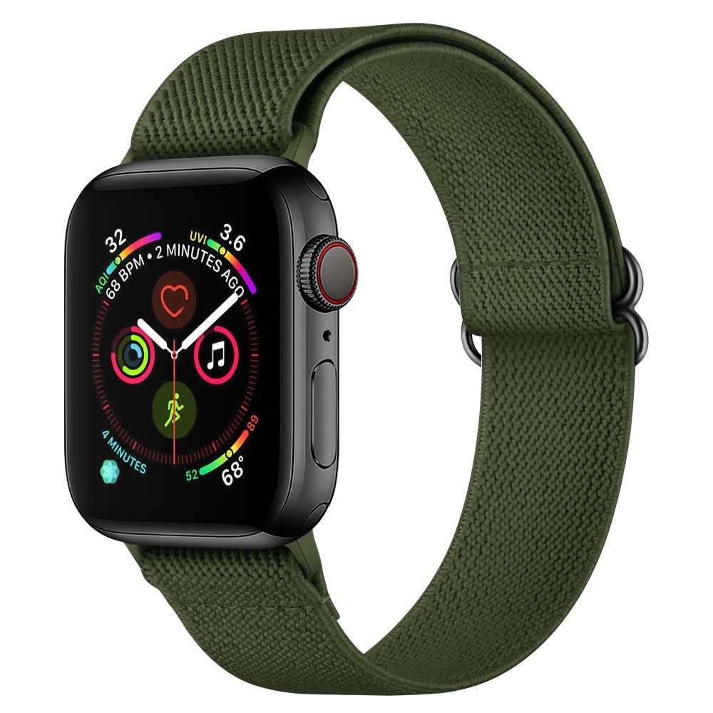 Elastisk Nylonurrem Apple Watch Series 8 45mm Grøn