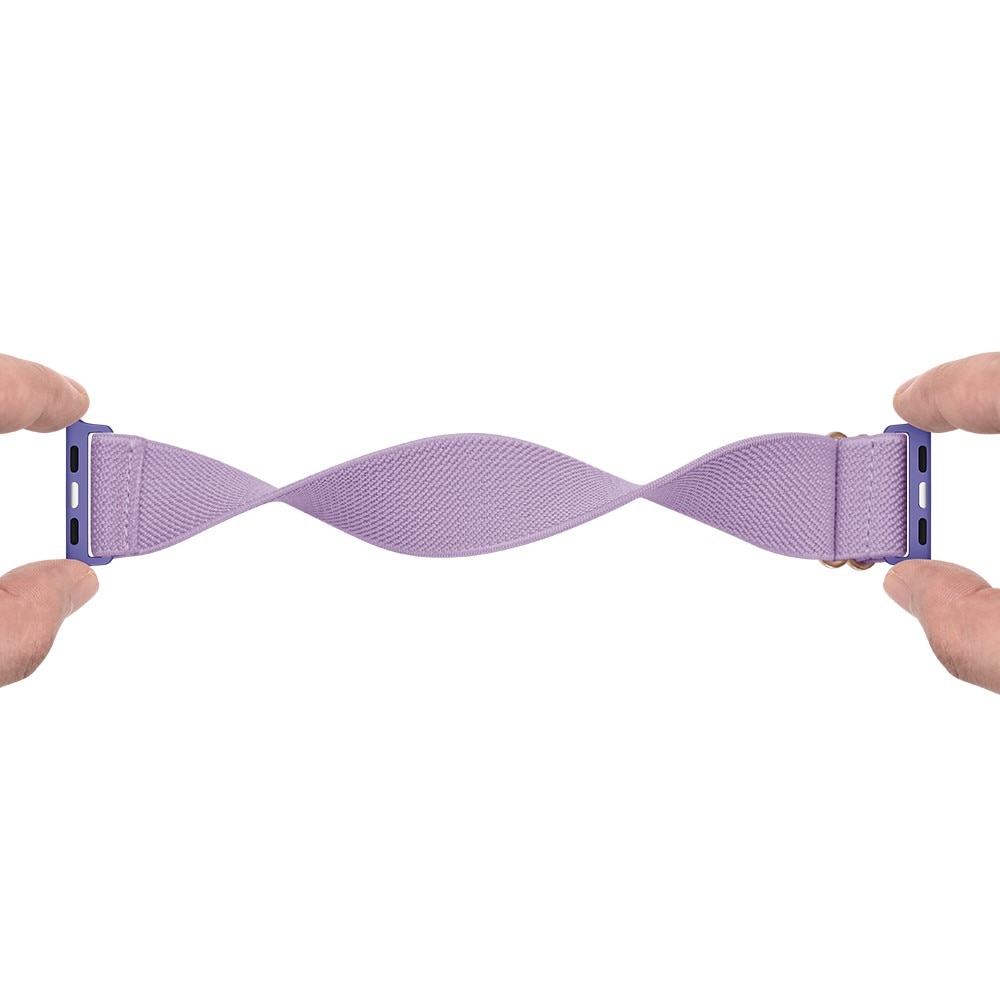 Elastisk Nylonurrem Apple Watch Series 8 45mm Lilla