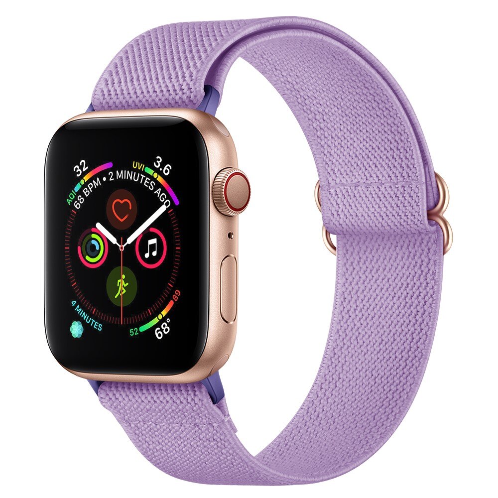 Elastisk Nylonurrem Apple Watch Series 8 45mm Lilla