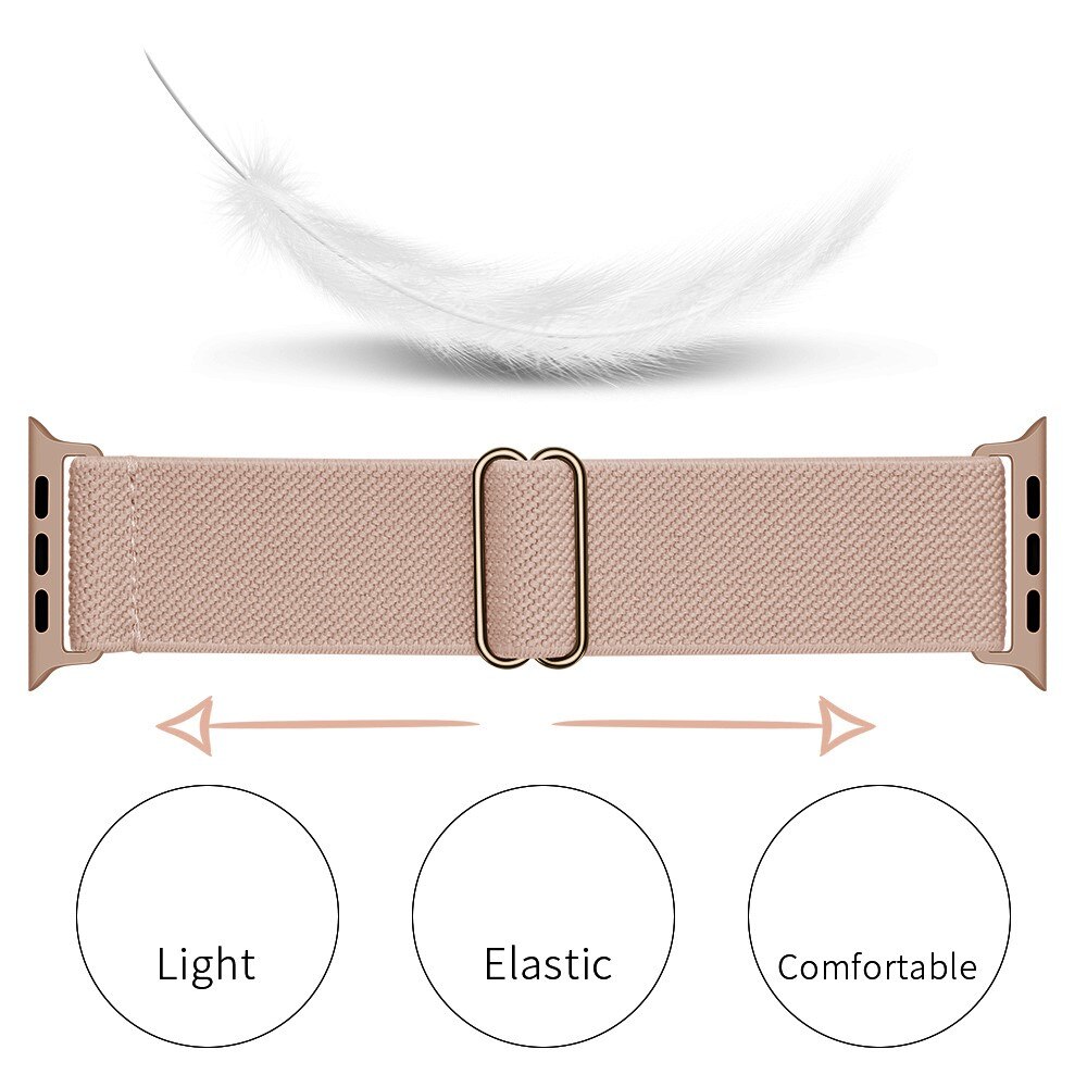 Elastisk Nylonurrem Apple Watch Series 10 46mm Beige