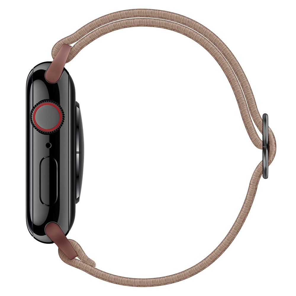 Elastisk Nylonurrem Apple Watch 45mm Series 8 brun