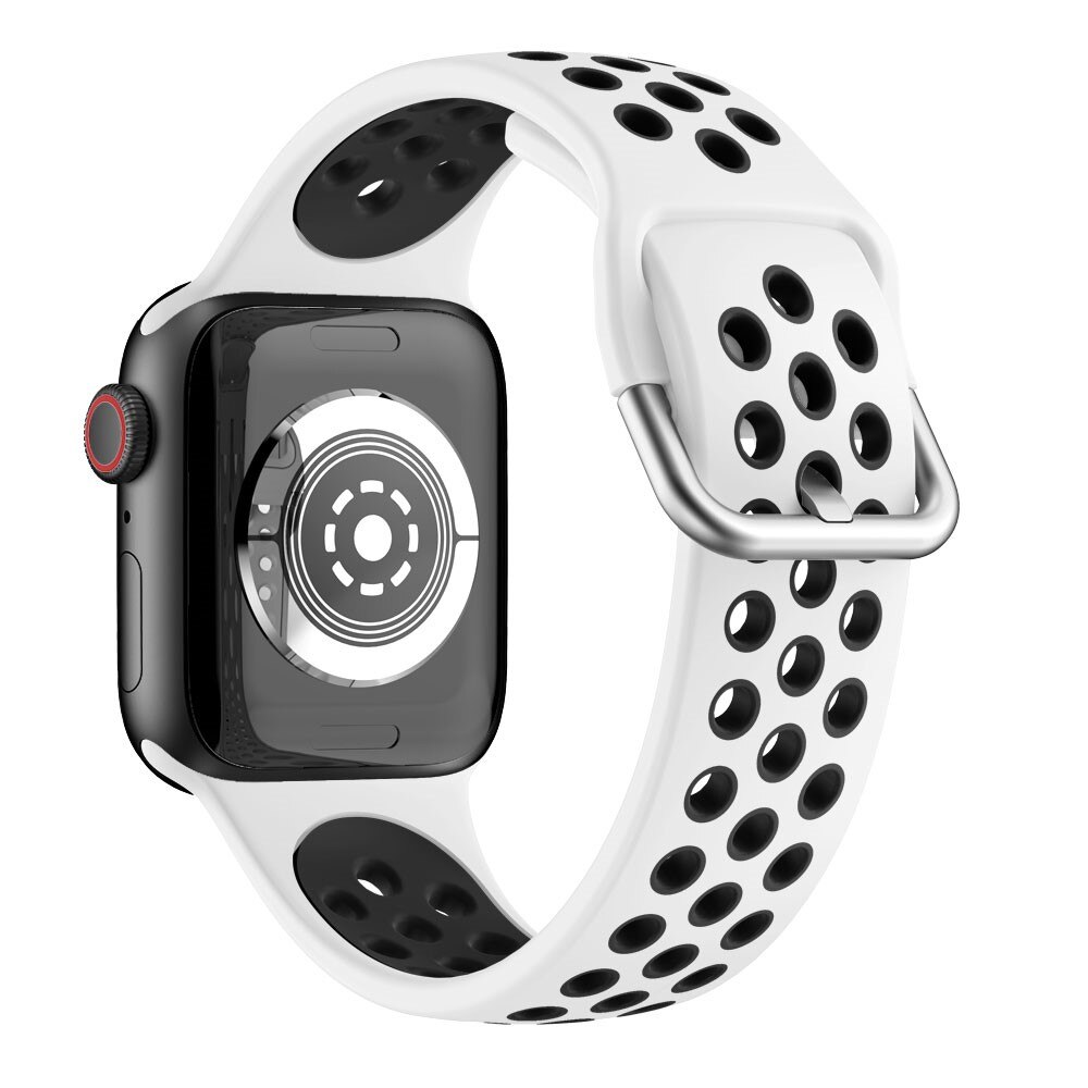 Silikonearmbånd Sport Apple Watch 42/44/45 mm hvid