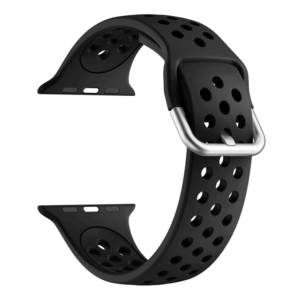 Silikonearmbånd Sport Apple Watch 38/40/41 mm sort