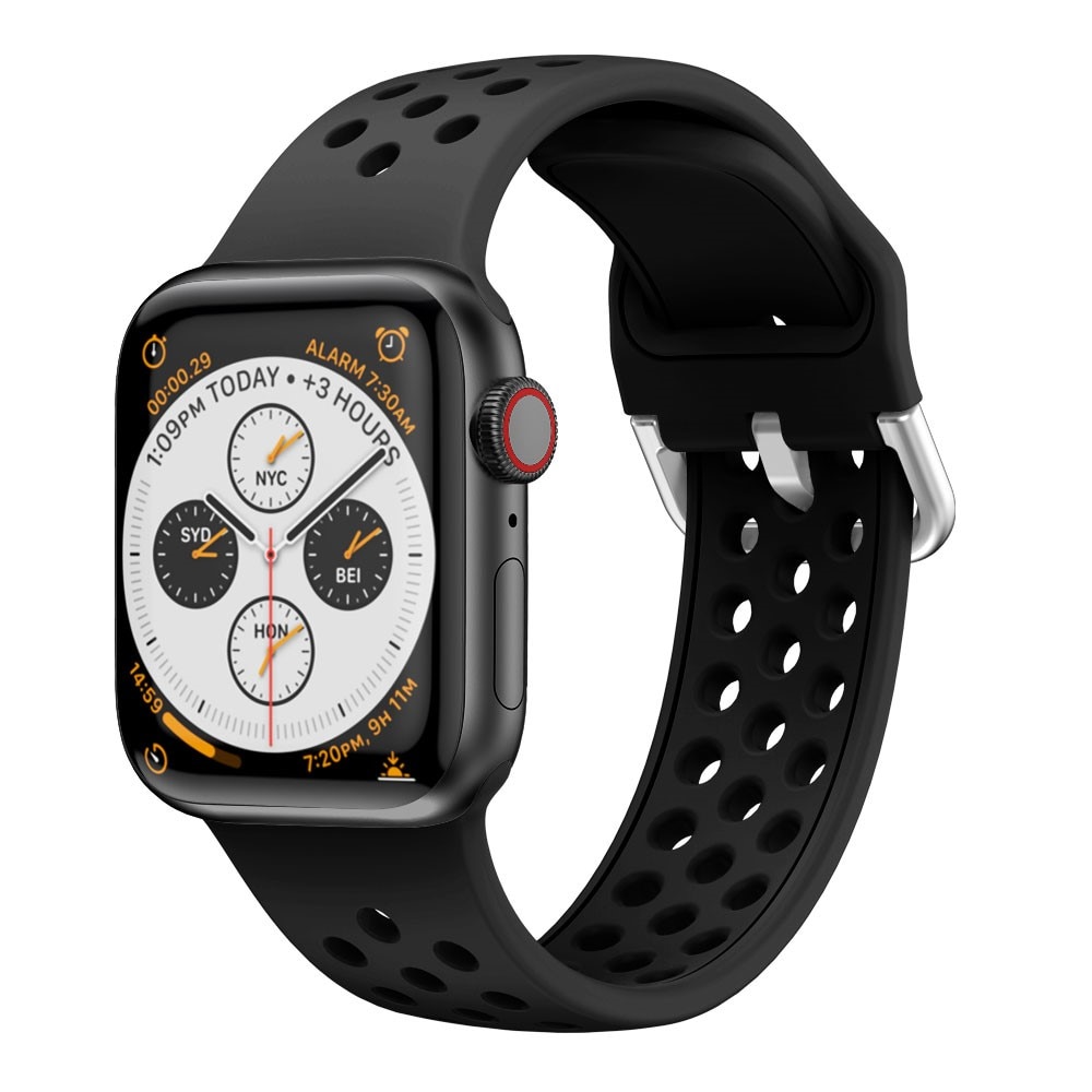 Silikonearmbånd Sport Apple Watch 38/40/41 mm sort