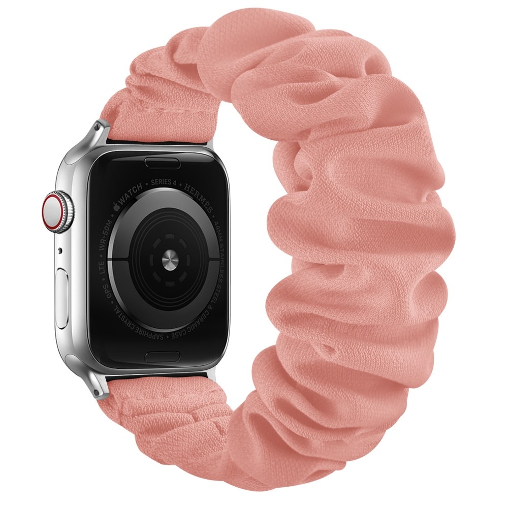 Scrunchie Armbånd Apple Watch 41mm Series 8 Lyserød/sølv