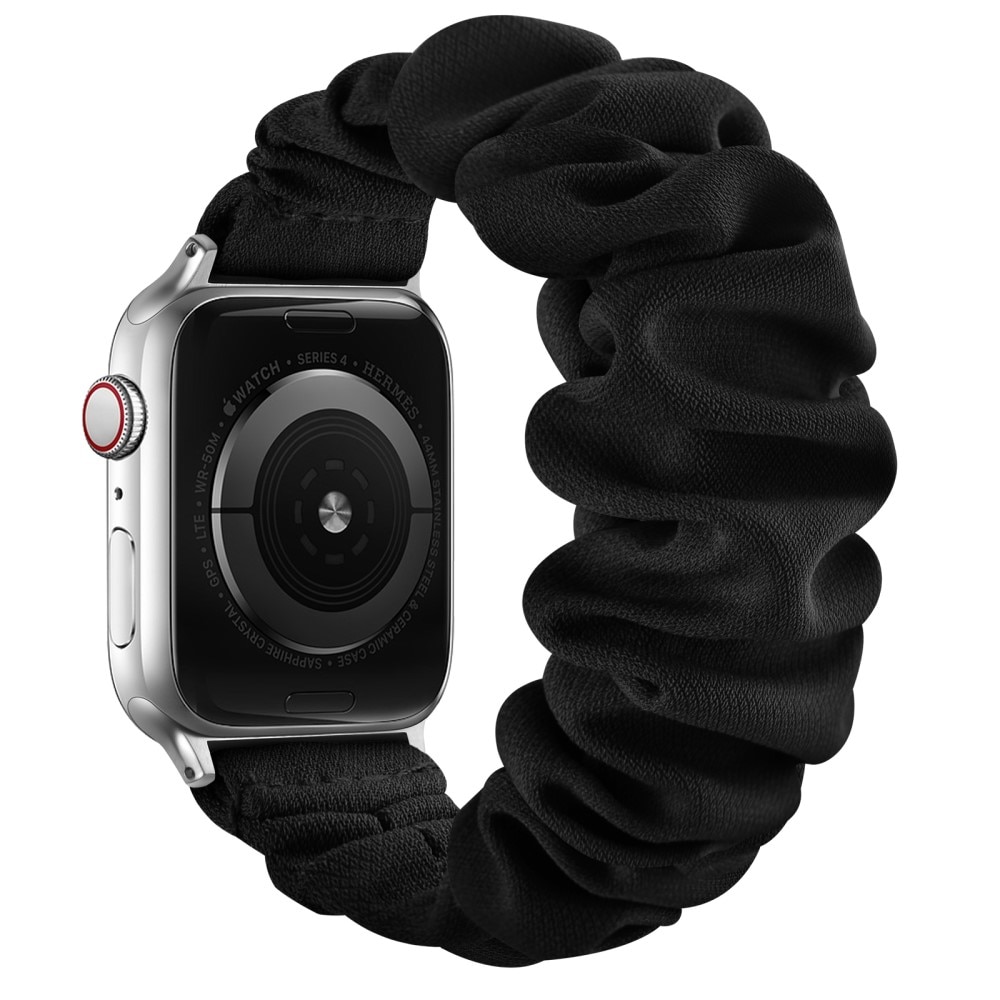 Scrunchie Armbånd Apple Watch 41mm Series 8 sort/sølv