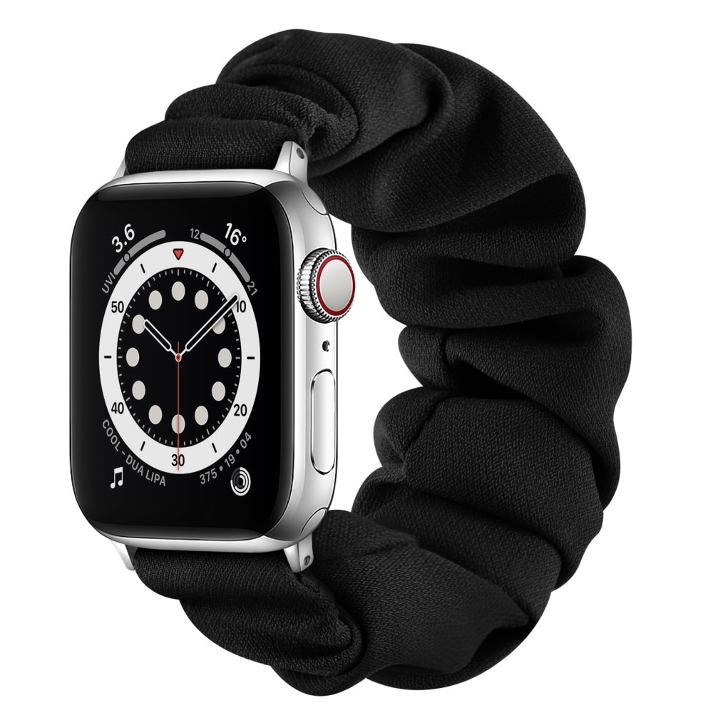 Scrunchie Armbånd Apple Watch 41mm Series 8 sort/sølv
