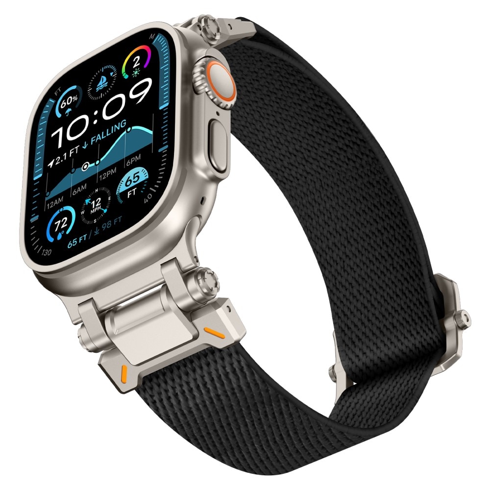Endure Flex Nylon Strap Apple Watch Series 9 45mm Sort/titan