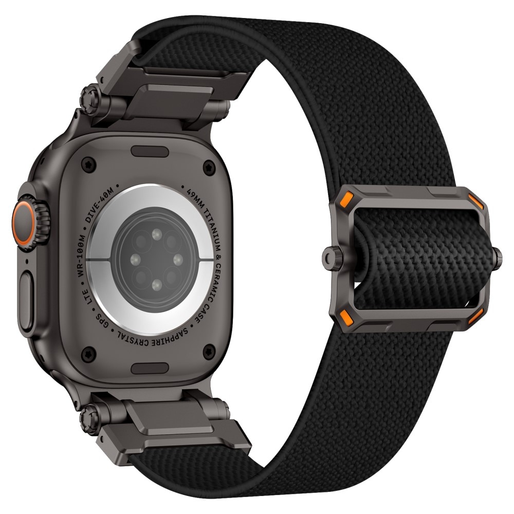Elastisk Nylonurrem Apple Watch Series 8 45mm Sort