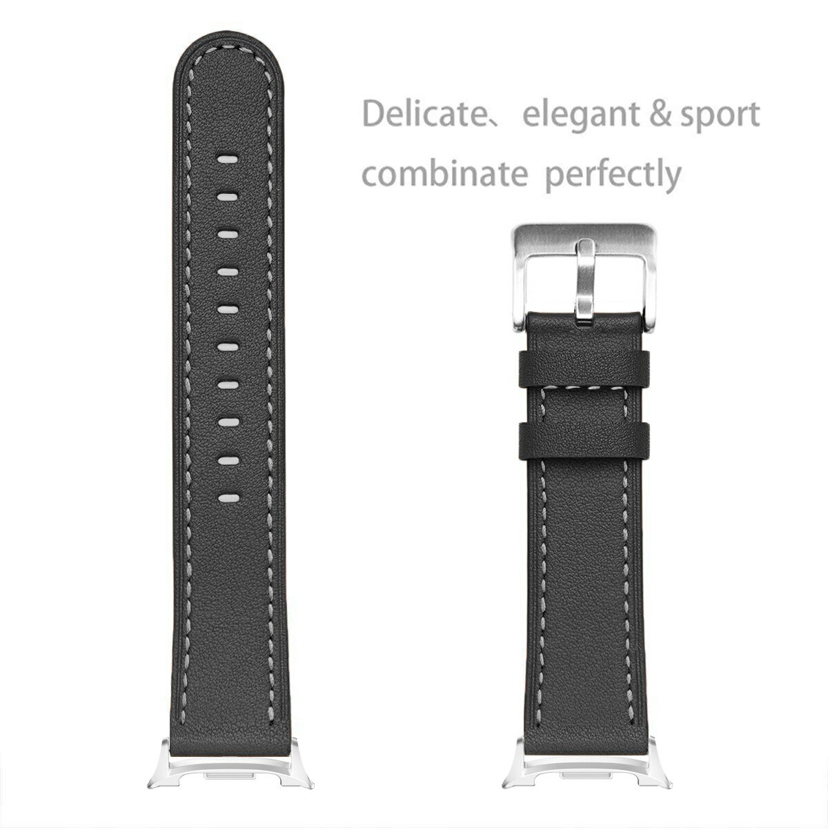 Læderrem Samsung Galaxy Watch 8 44mm Sort