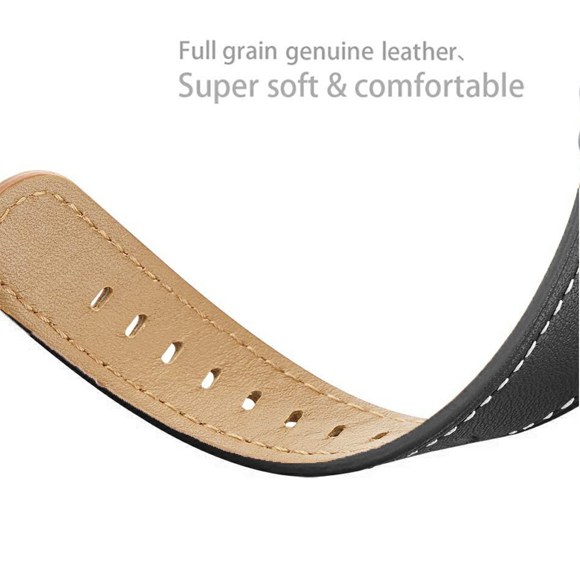 Læderrem Samsung Galaxy Watch 8 44mm Sort