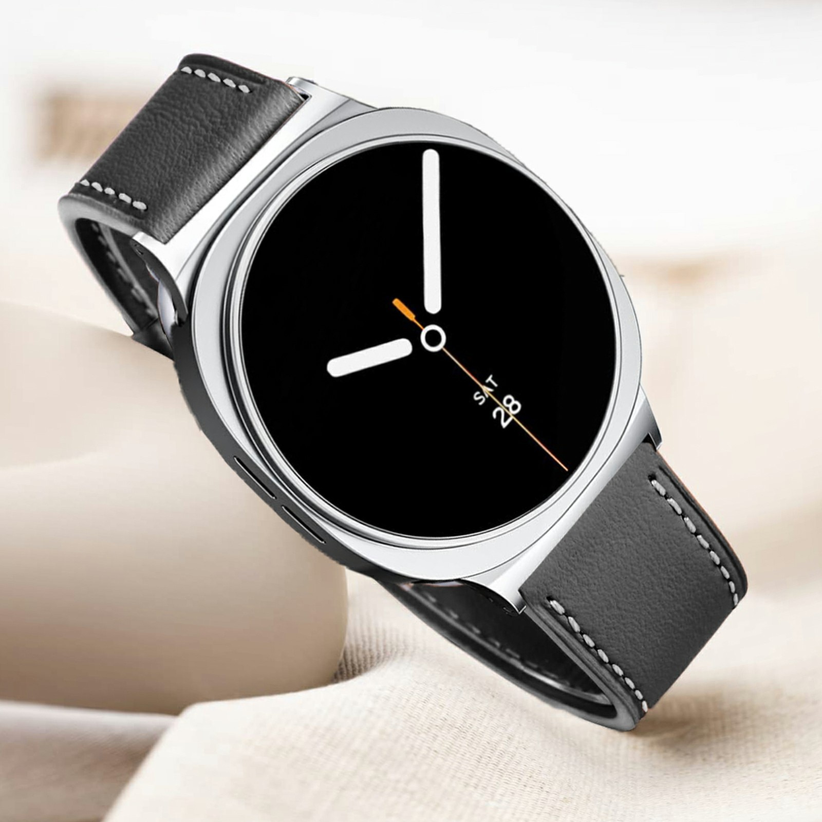 Læderrem Samsung Galaxy Watch 8 44mm Sort