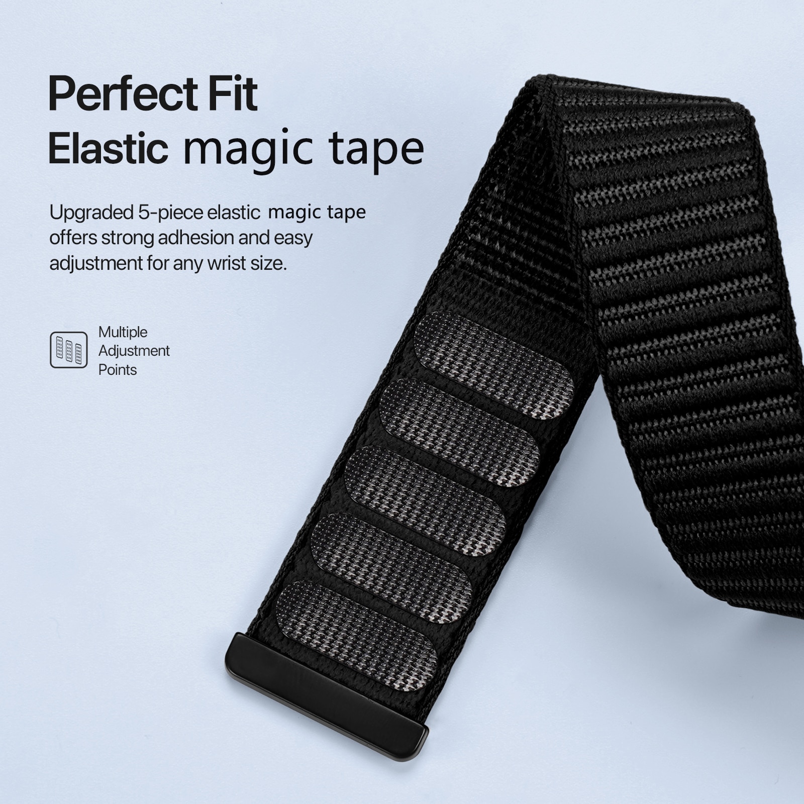 Nylon Armbånd Apple Watch Series 10 42mm Sort