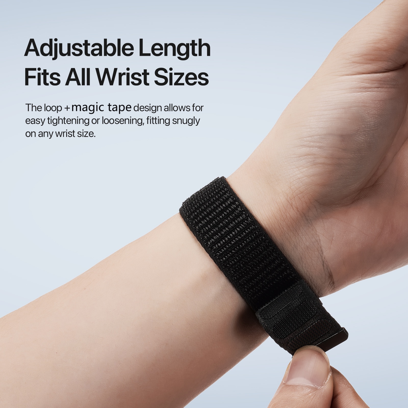 Nylon Armbånd Apple Watch Series 8 45mm Sort