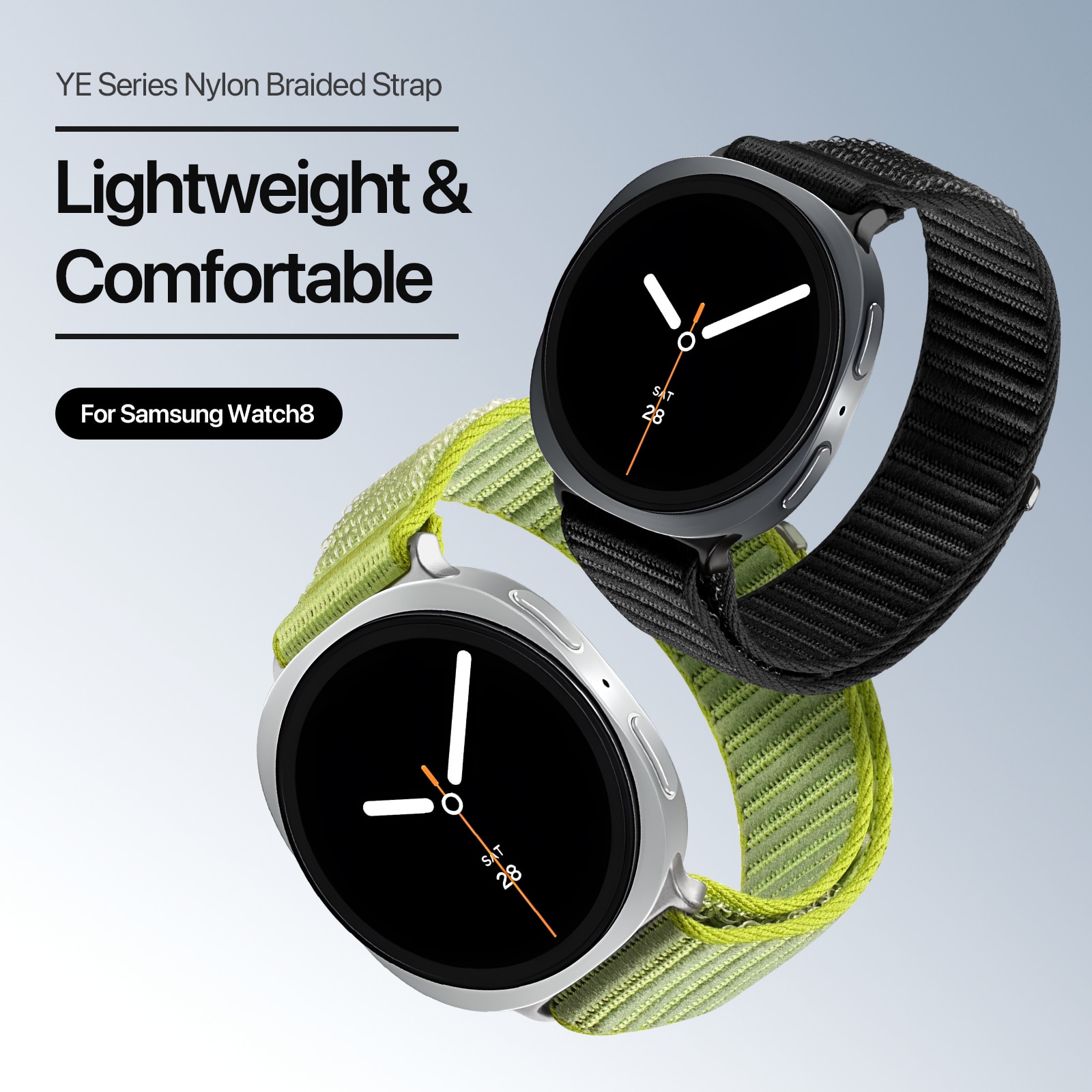 Nylon Armbånd Samsung Galaxy Watch 8 40mm Sort