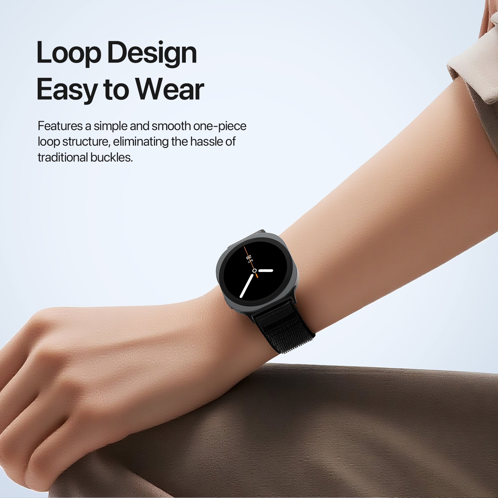 Nylon Armbånd Samsung Galaxy Watch 8 44mm Sort