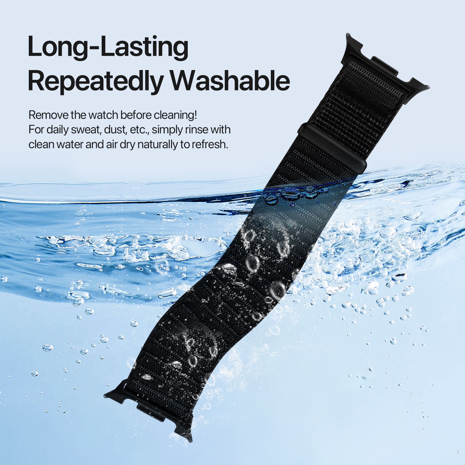 Nylon Armbånd Samsung Galaxy Watch 8 44mm Sort
