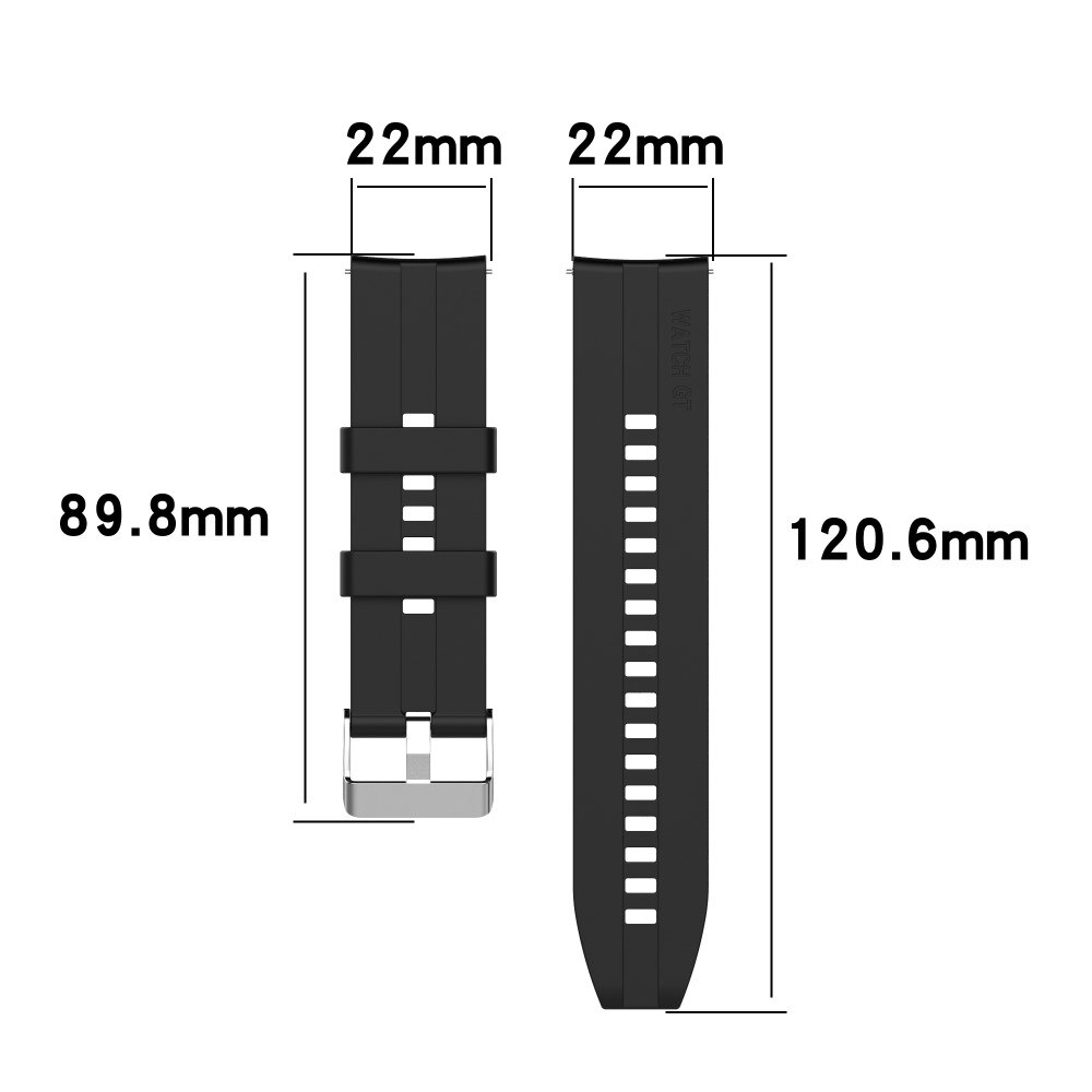 Rem af silikone til Huawei Watch 3/Watch 3 Pro Sort