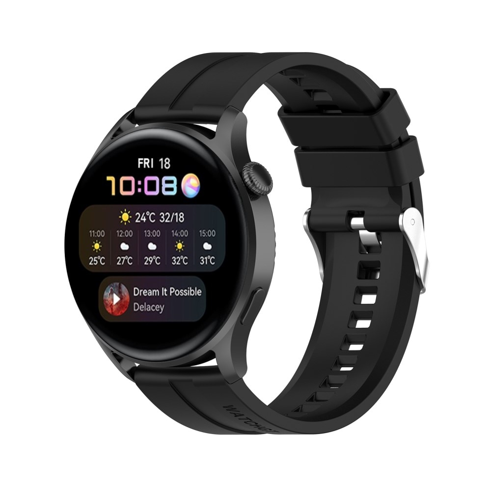 Silikonearmbånd Huawei Watch 3/3 Pro sort