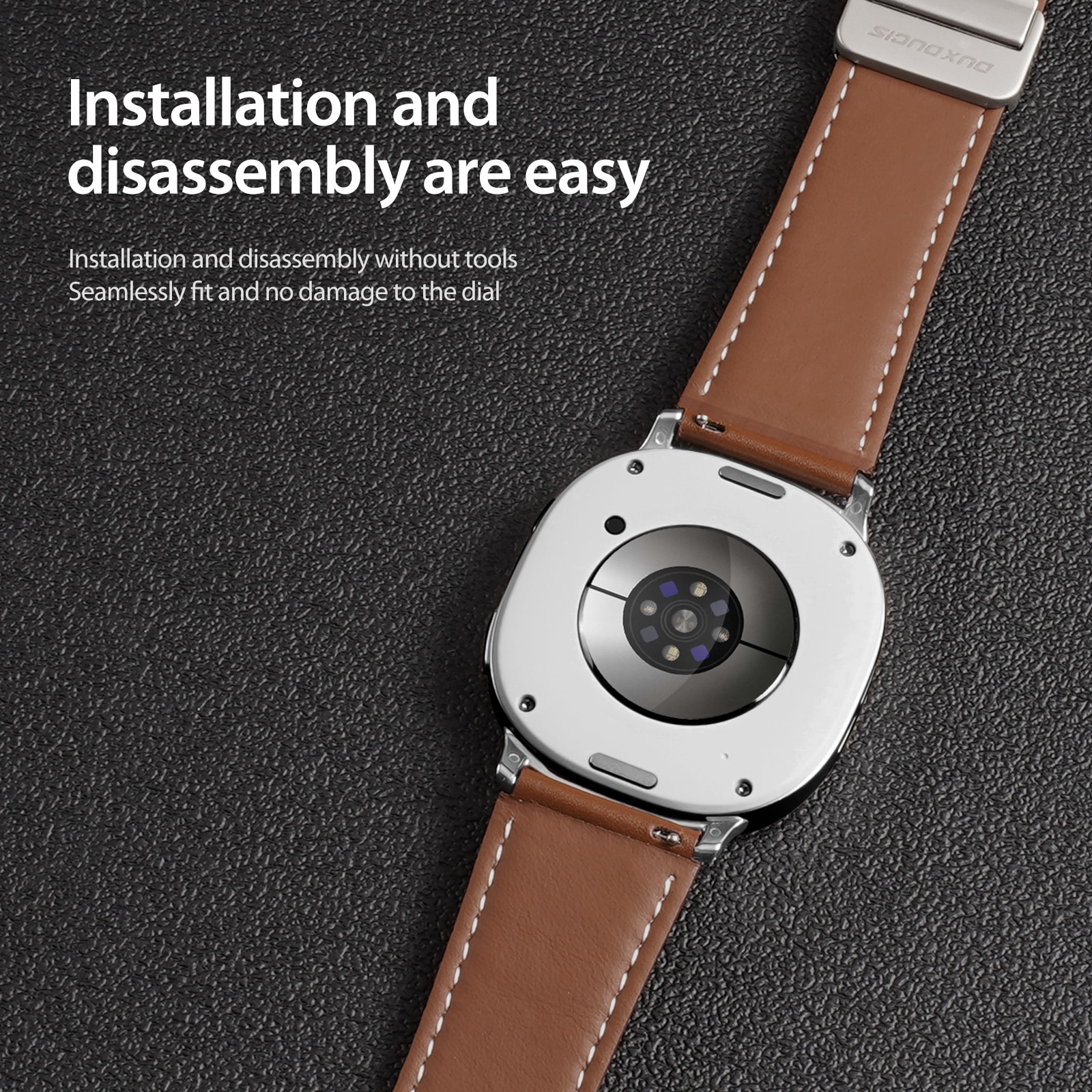 Læderrem Samsung Galaxy Watch 8 44mm Brun