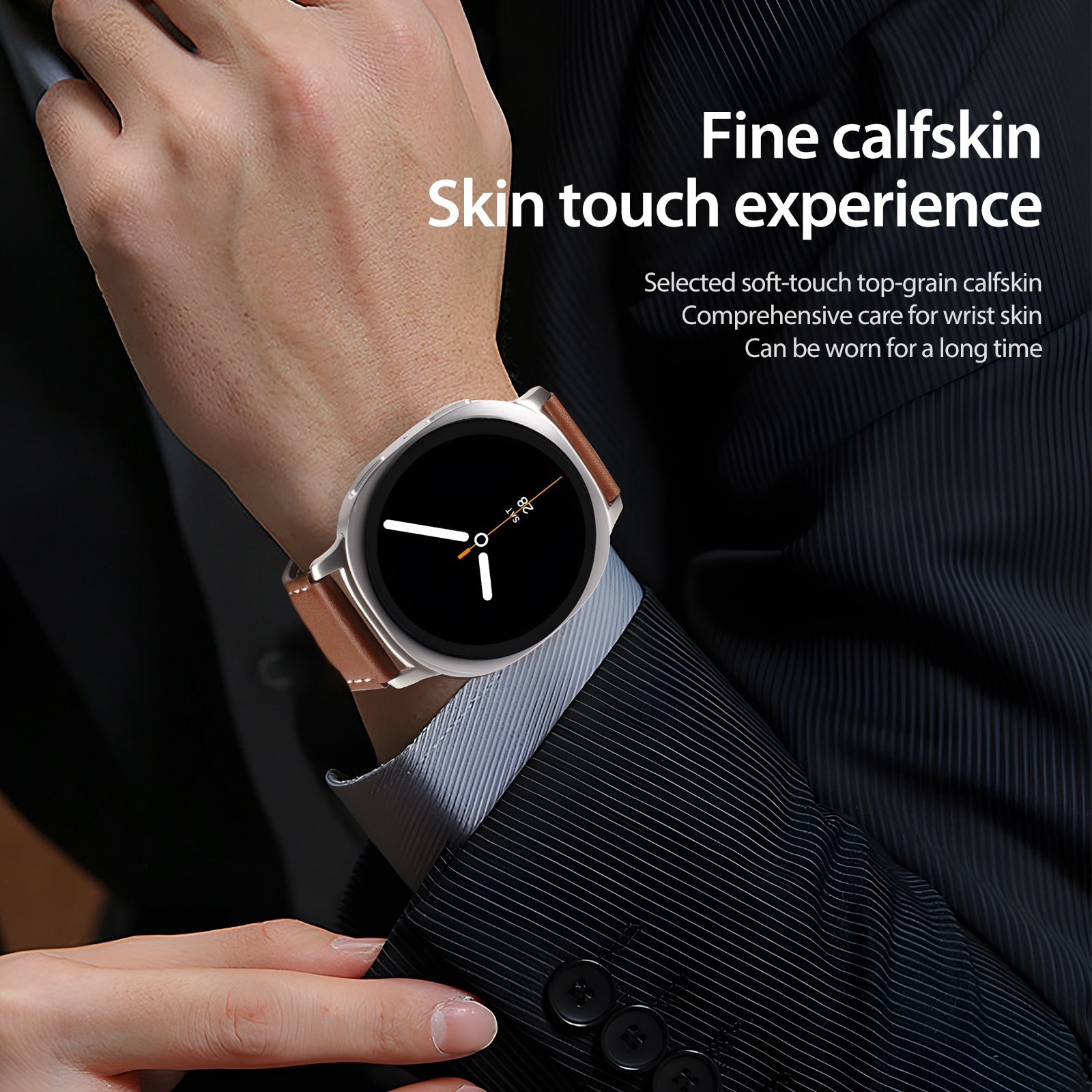 Læderrem Samsung Galaxy Watch 8 44mm Brun