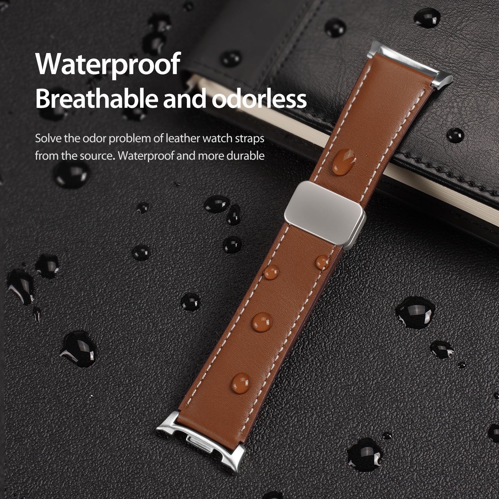 Læderrem Samsung Galaxy Watch 8 44mm Brun