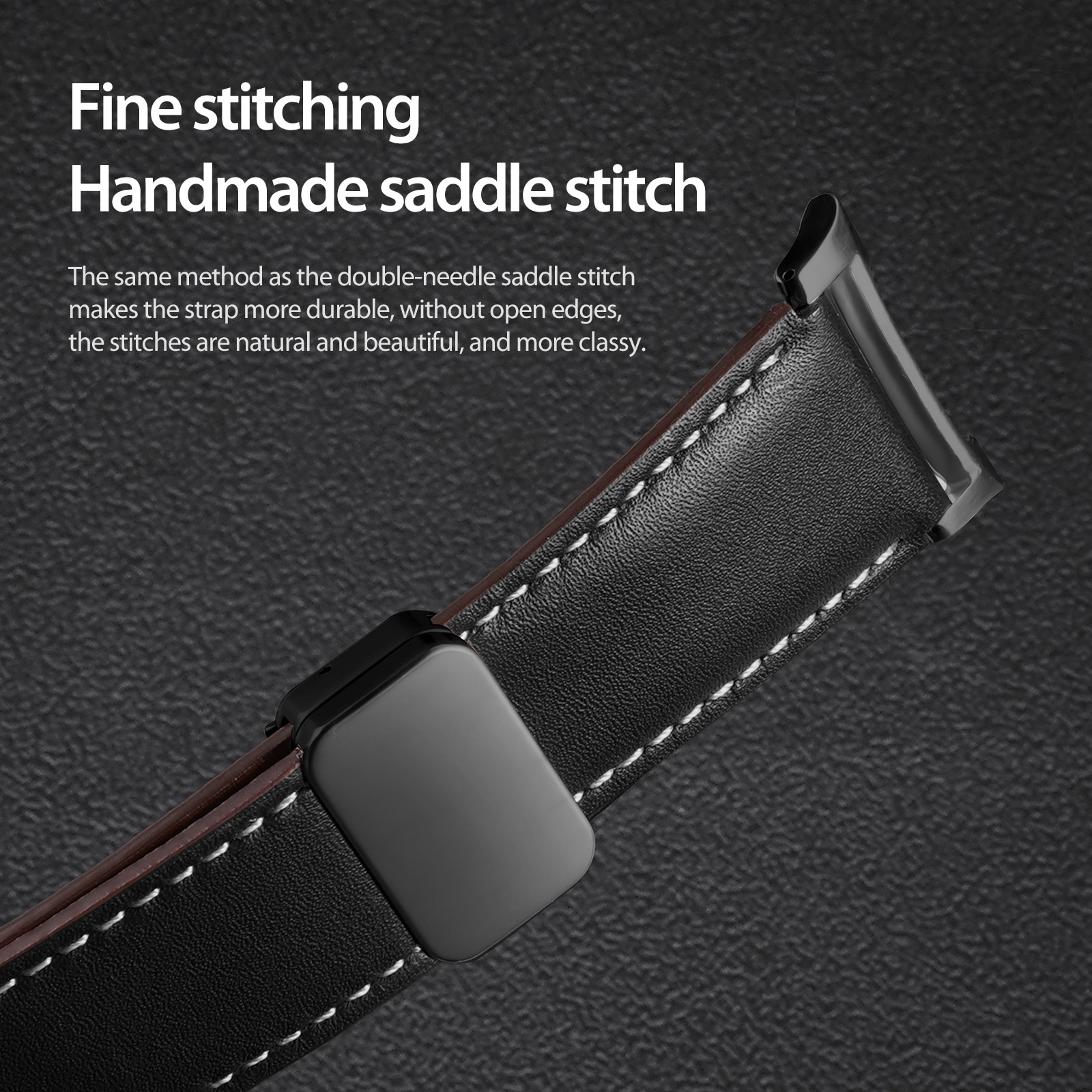 Læderrem Samsung Galaxy Watch 8 Classic Sort