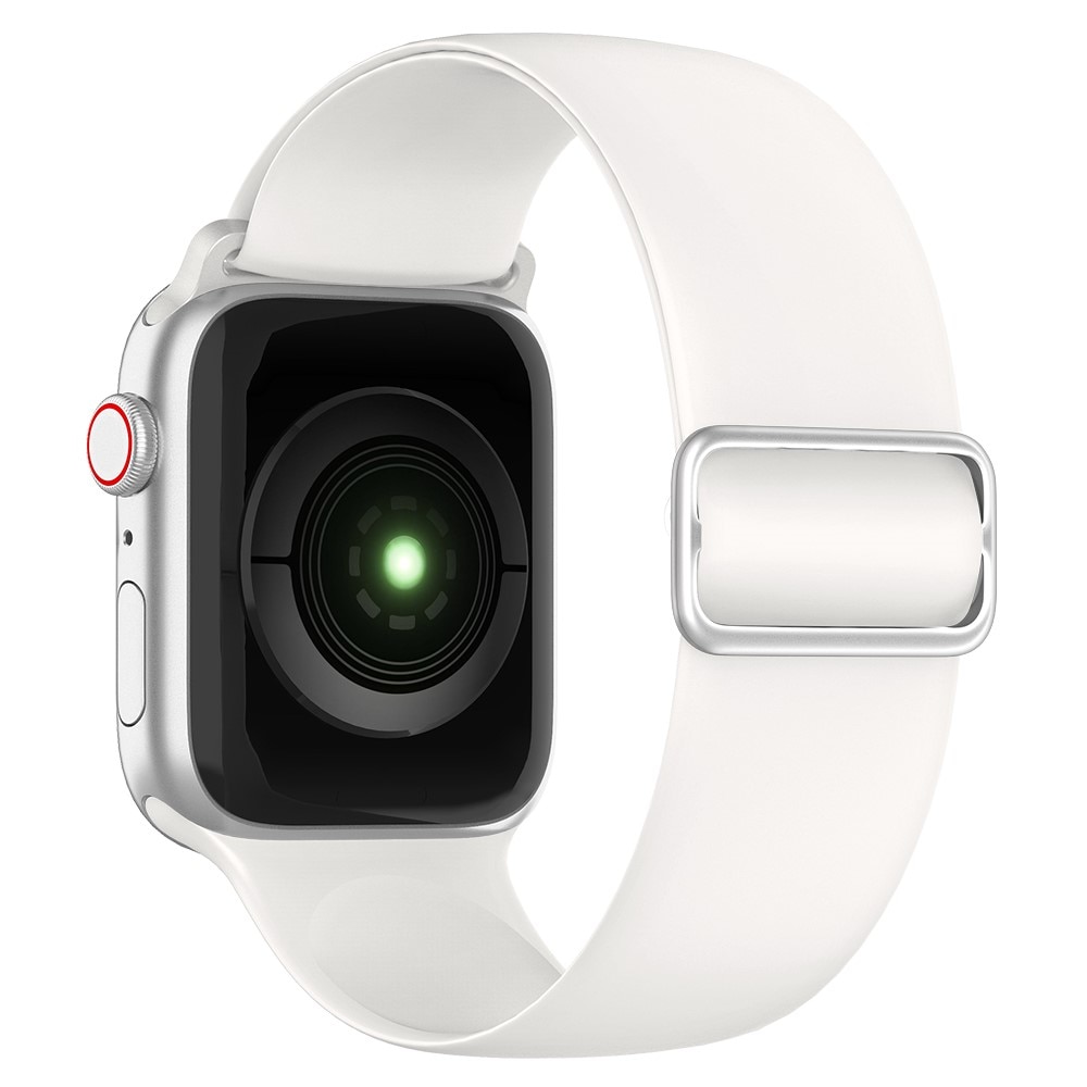 Elastisk Silikonearmbånd Apple Watch 45mm Series 7 hvid