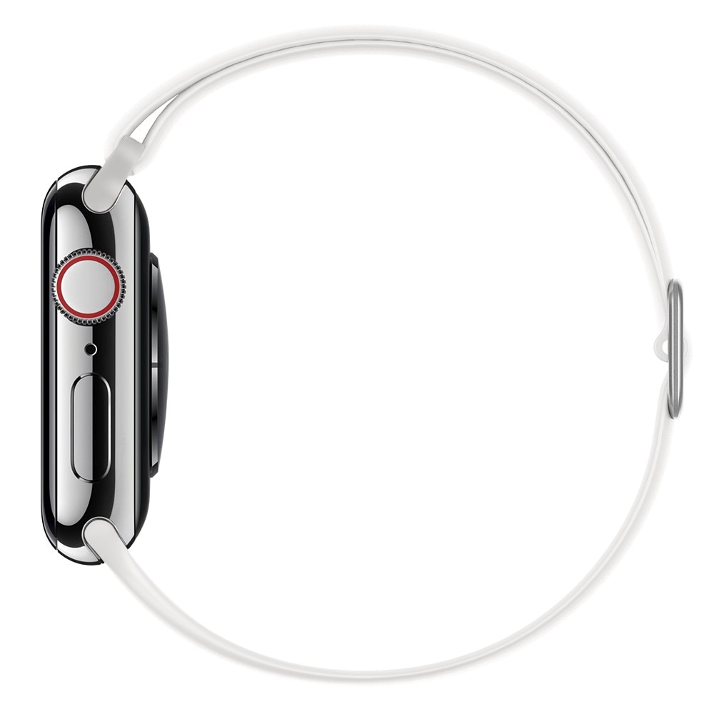 Elastisk Silikonearmbånd Apple Watch 45mm Series 7 hvid