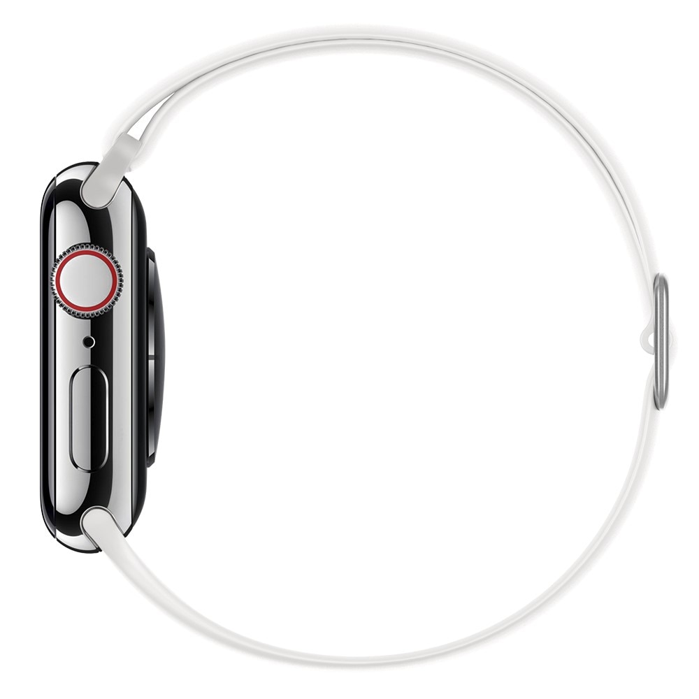 Elastisk Silikonearmbånd Apple Watch 41mm Series 8 hvid