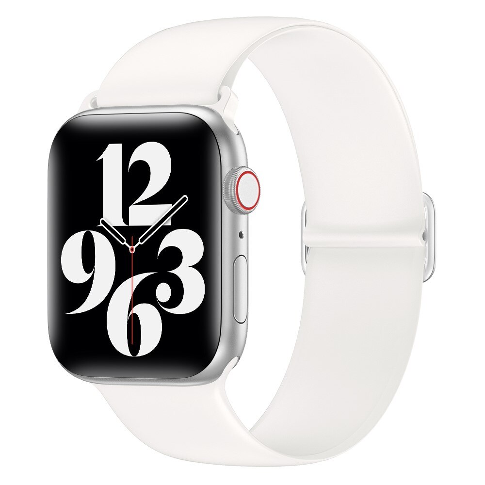 Elastisk Silikonearmbånd Apple Watch 45mm Series 8 hvid