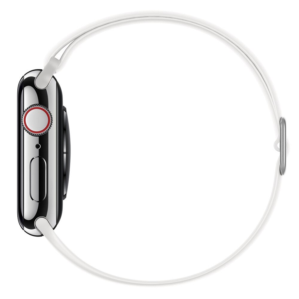 Elastisk Silikonearmbånd Apple Watch 45mm Series 8 hvid