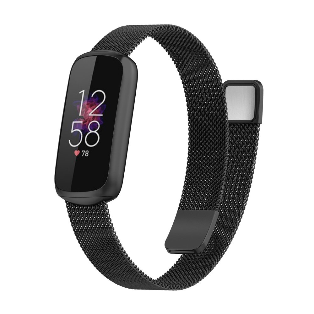 Armbånd Milanese Fitbit Luxe Sort