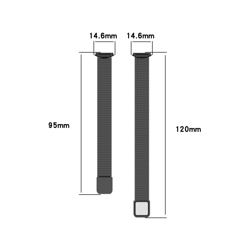 Armbånd Milanese Fitbit Luxe Sort