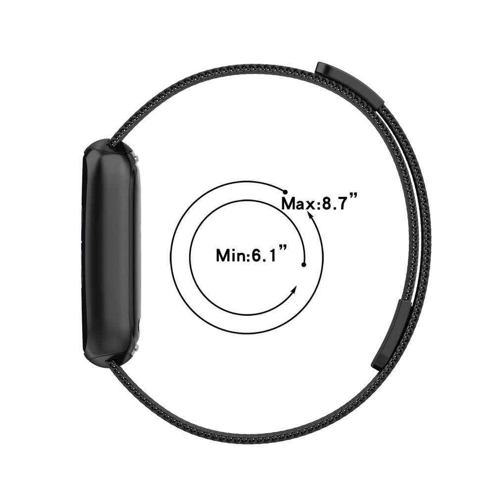 Armbånd Milanese Fitbit Luxe Sort