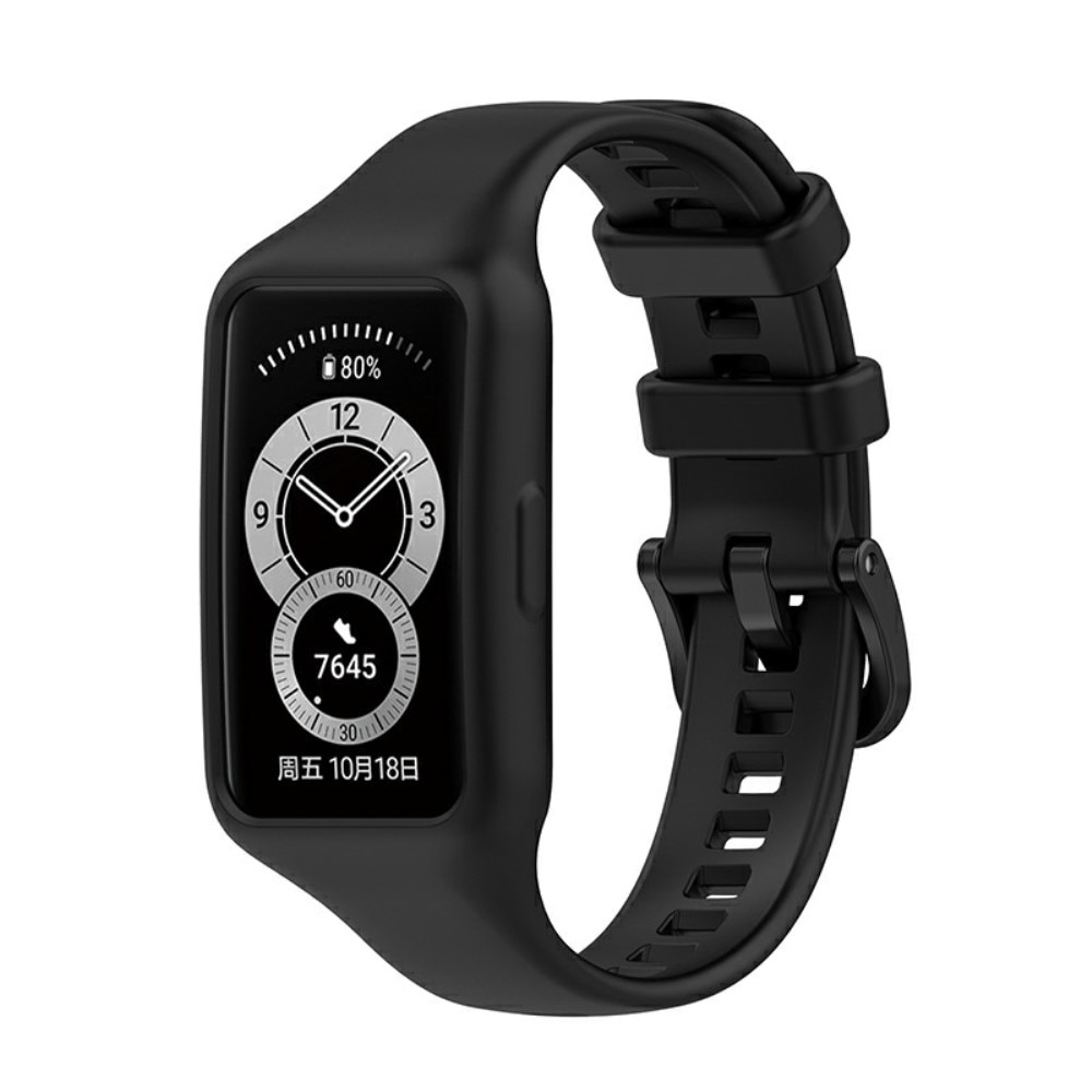 Rem af silikone til Huawei Band 6 Sort