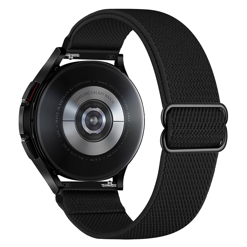 Elastisk Nylonurrem Samsung Galaxy Watch 4 40/42/44/46mm sort