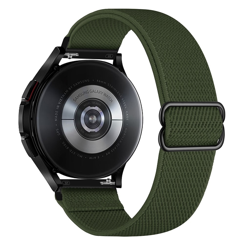 Elastisk Nylonurrem Samsung Galaxy Watch 4 40/42/44/46mm mørkegrøn