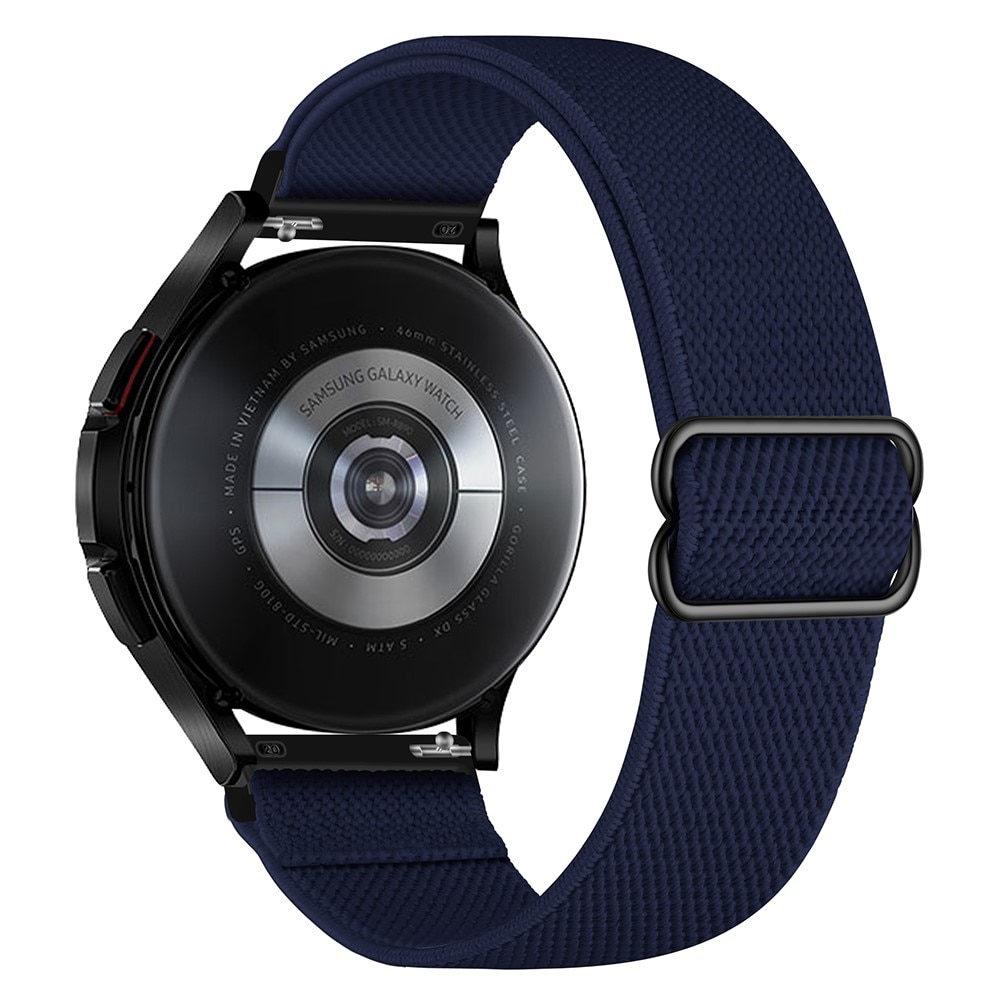 Elastisk Nylonurrem Samsung Galaxy Watch 4 40/42/44/46mm mørkeblå