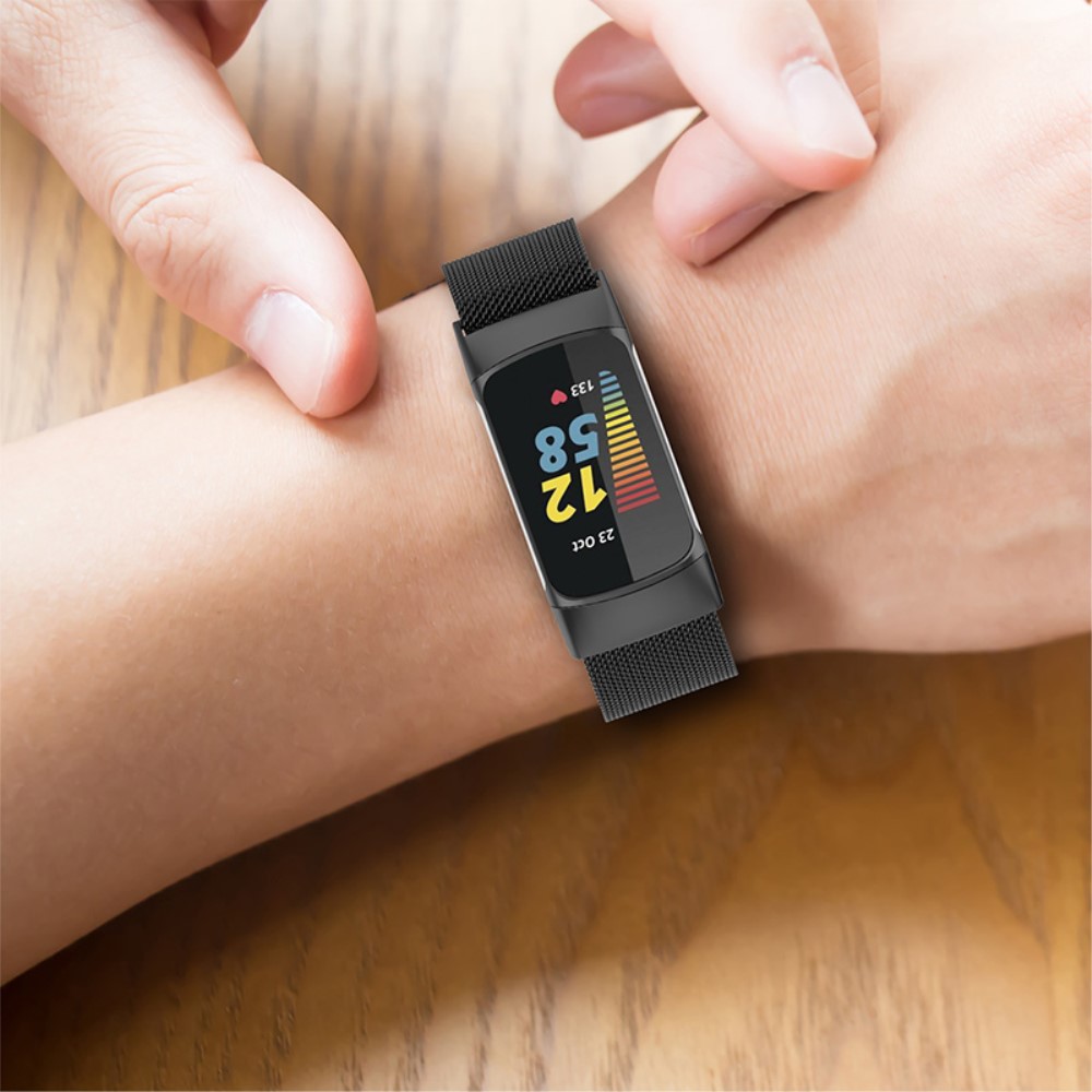 Armbånd Milanese Fitbit Charge 5 Sort