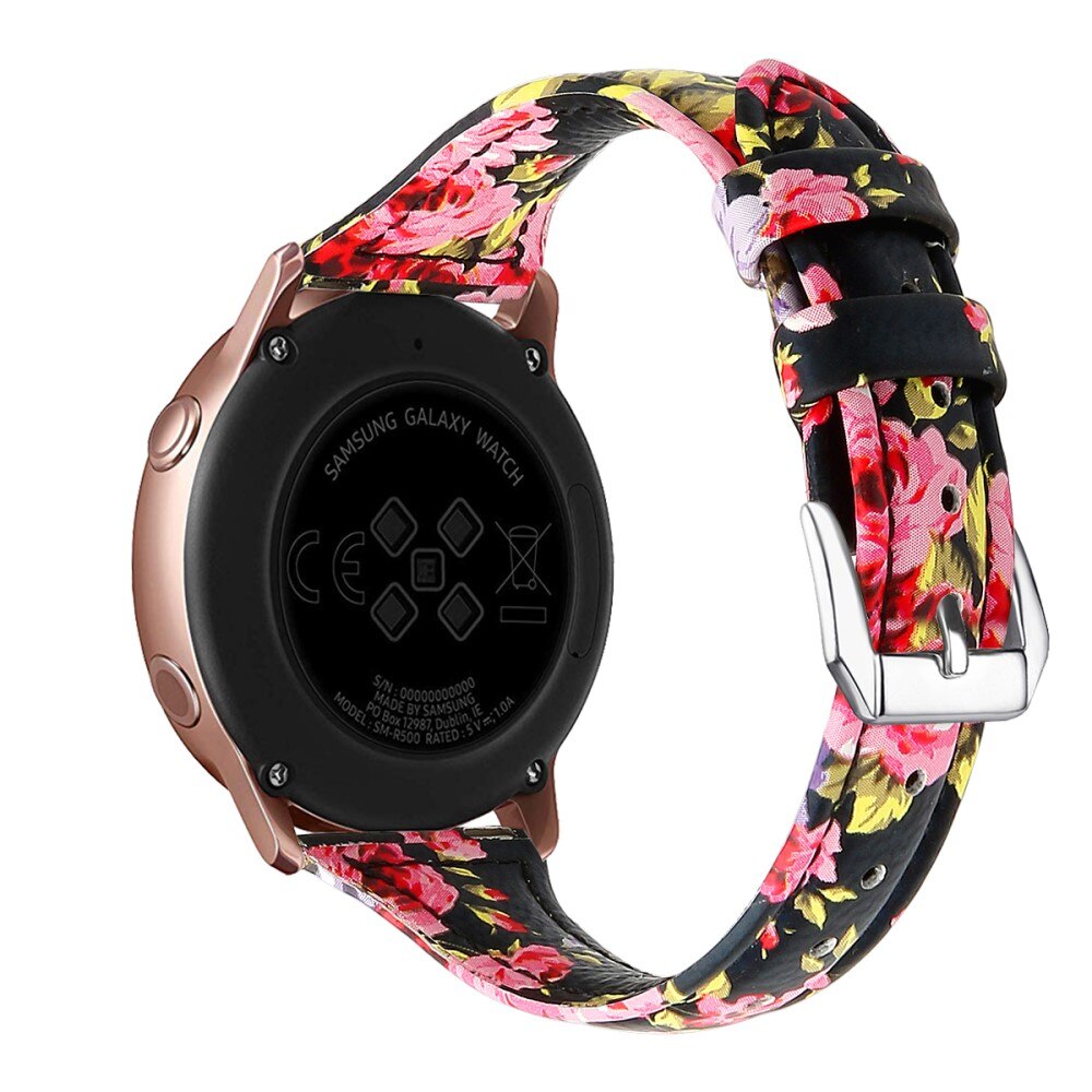 Slim Læderrem Samsung Galaxy Watch 5 Pro 45mm sort blomster