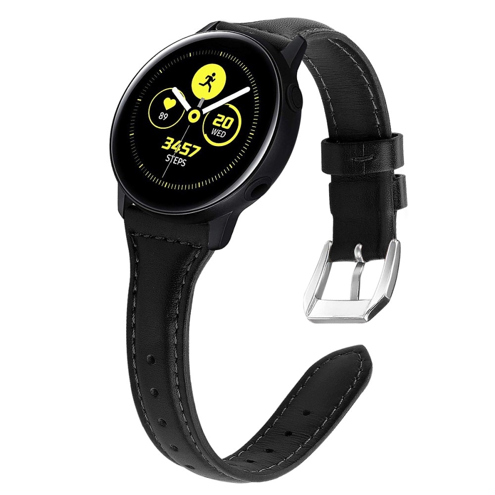 Slim Læderrem Galaxy Watch 4 40/42/44/46 mm sort