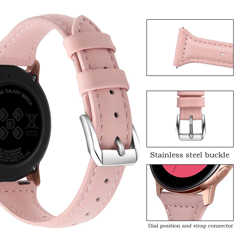Slim Læderrem Samsung Galaxy Watch Active lyserød