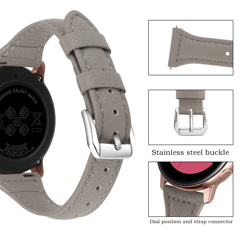 Slim Læderrem Samsung Galaxy Watch 4 Classic 46mm grå