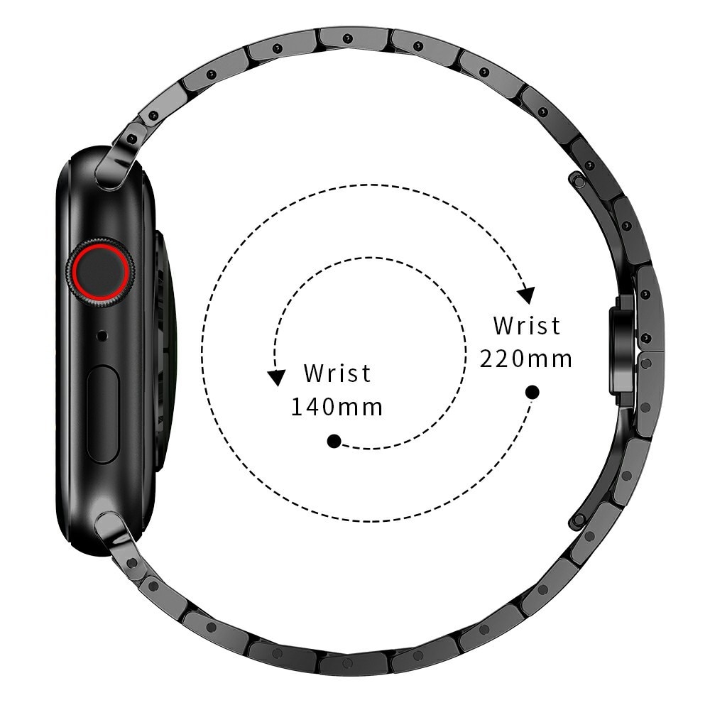 Slim Metalarmbånd Apple Watch 45mm Series 8 sort